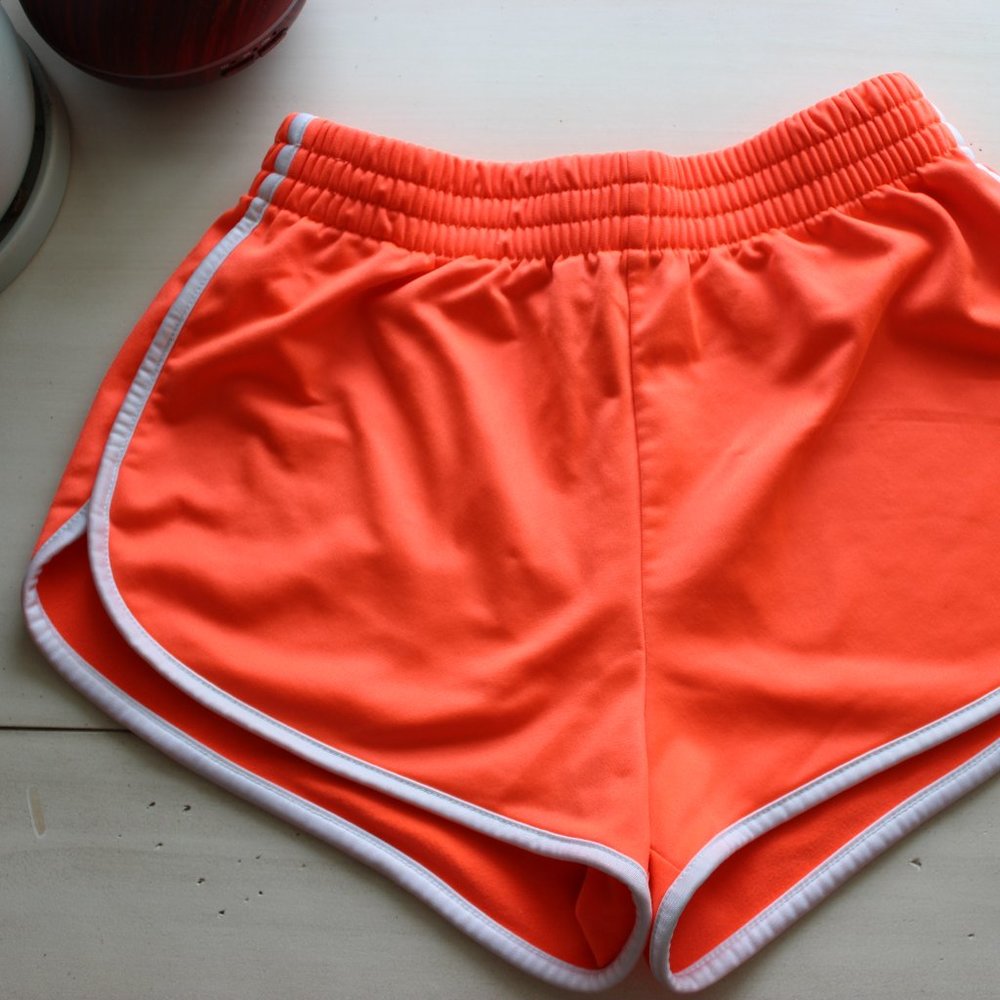Neon Orange Gym Shorts ♡